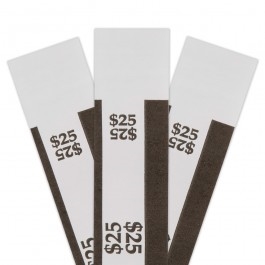 Black $25 Self Sealing Currency Straps (20,000/Case)