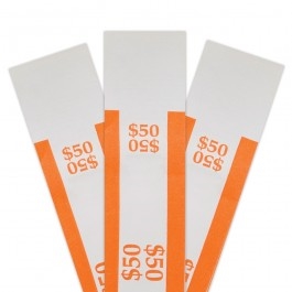 Orange $50 Self Sealing Currency Straps (1000/Box)