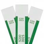 Green $200 Self Sealing Currency Straps (20,000/case)