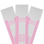 Pink/Green $250 Self Sealing Currency Straps (20,000/case)