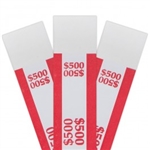 Red $500 Self Sealing Currency Straps (1000/Box)