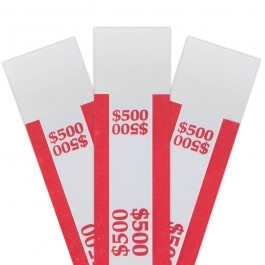 Red $500 Self Sealing Currency Straps (1000/Box)