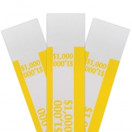 Yellow $1000 Self Sealing Currency Straps (1000/Box)