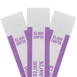 Violet $2000 Self Sealing Currency Straps (1000/Box)