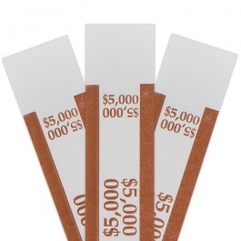 Brown $5000 Self Sealing Currency Straps (20,000/case)