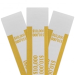 Mustard $10,000 Self Sealing Currency Straps (1000/Box)