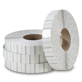 1" White Non-Perforated Tabs TB-1WH (5000/roll) for Staplex Tabbers