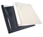 Black Linen 1/4" Clear Front Thermal Binding Cover (Box/100)