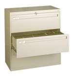 Tennsco 30" Retractable Door 3-Drawer Lateral File