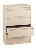 Tennsco 30" Retractable Door 4-Drawer Lateral File