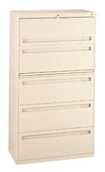 Tennsco 30" 5-Drawer Combination Lateral File