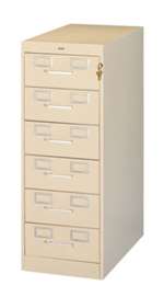 Tennsco 6 Drawer Card & CD Storage Cabinet