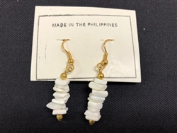 White Chip Earrings