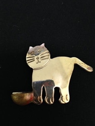 Silver Cat Pin