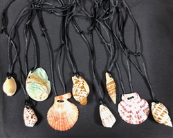 Assorted Shells On Cord Necklace
