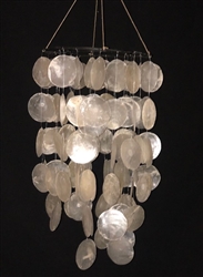 white Capiz Chandelier Large