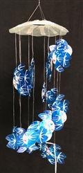 Spiral Blue Fish Capiz Chime