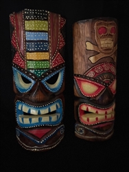 Wood Totem Pole Mask  12"