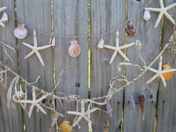 Hanging Sea Shell Garland w/ Raffia