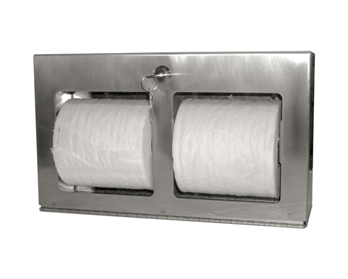 Locking Double Roll Toilet Tissue Dispenser- Horizontal, Surface Mount