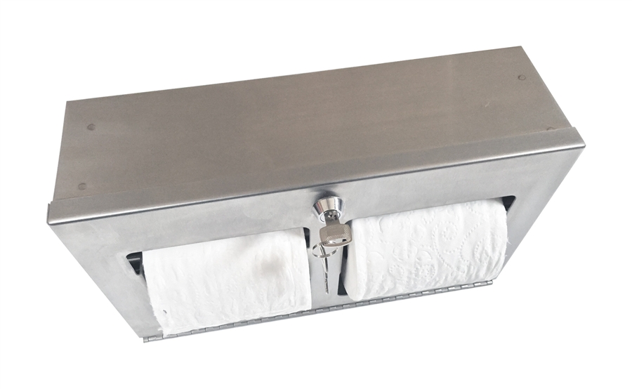 Locking Double Roll Toilet Tissue Dispenser- Horizontal, Surface Mount
