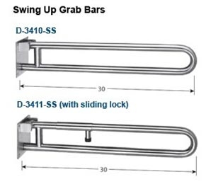 Swing Up Grab Bar With Sliding Locking Mechanism