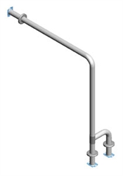 Wall to Floor Grab bar with Slip Outrigger - 30 x 33 inches
