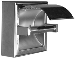 Toilet Paper Holder- hinged hood, surface mount, satin