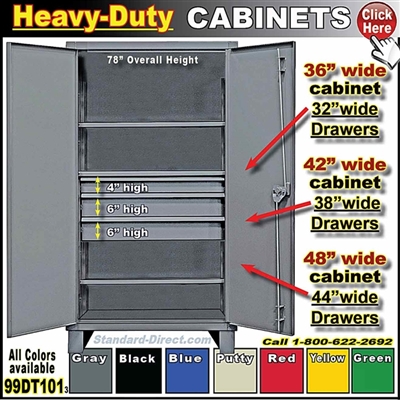 99DT101 * Heavy-Duty Storage Cabinets with Drawers