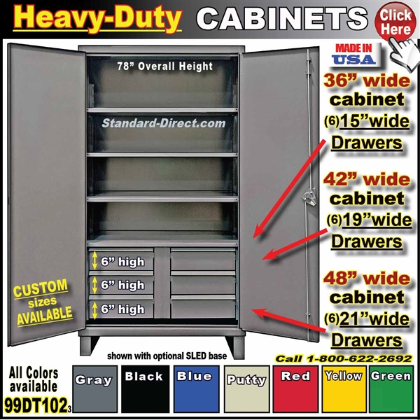 99DT102 * Heavy-Duty Storage Cabinets with Drawers