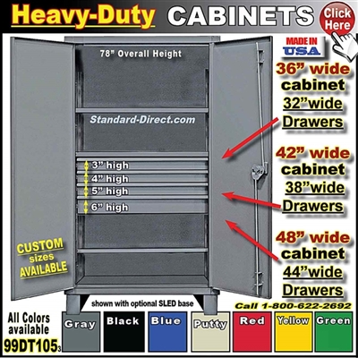 99DT105 * Heavy-Duty Storage Cabinets with Drawers