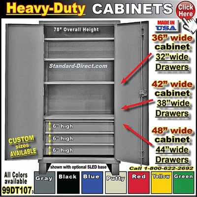 99DT107 * Heavy-Duty Storage Cabinets with Drawers