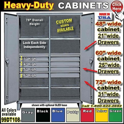 99DT108 * Heavy-Duty Storage Cabinets with Drawers