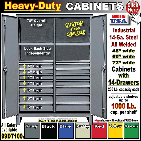 99DT109 * Heavy-Duty Storage Cabinets with Drawers