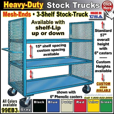 99EB3 * Heavy-Duty 3-Shelf Stock Truck