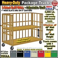 99HAA * Heavy-Duty Adjustable shelf Bulk Package Trucks With SLAT Sides