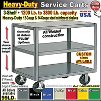 99LD * 3-Shelf Service Carts