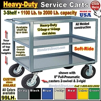 99LH * 3-Shelf Service Carts
