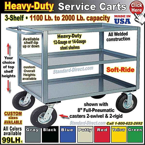 99LH * 3-Shelf Service Carts