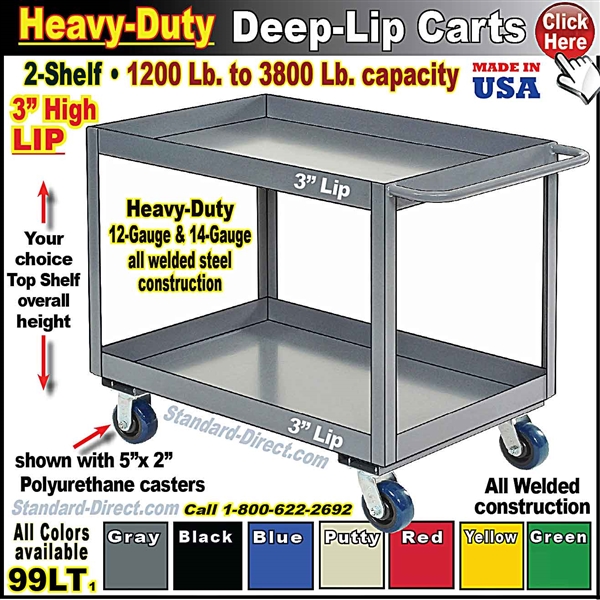 99LT * 2-Shelf Deep Tray Service Carts