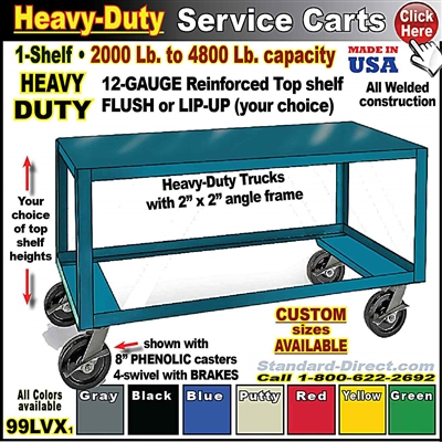 99LVX * Heavy-Duty 1-Shelf Rolling Tables