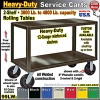 99LW * 2-Shelf Service Carts