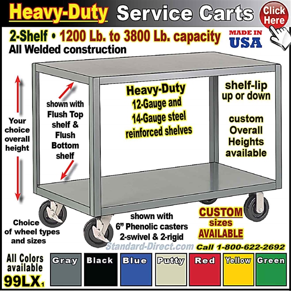 99LX 2-Shelf Service Carts