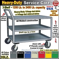 99LZ * 3-Shelf Service Carts