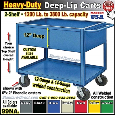 99NA * 2-Shelf 12" Deep Service Carts