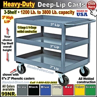99NR * 3-Shelf Deep Tray Service Carts