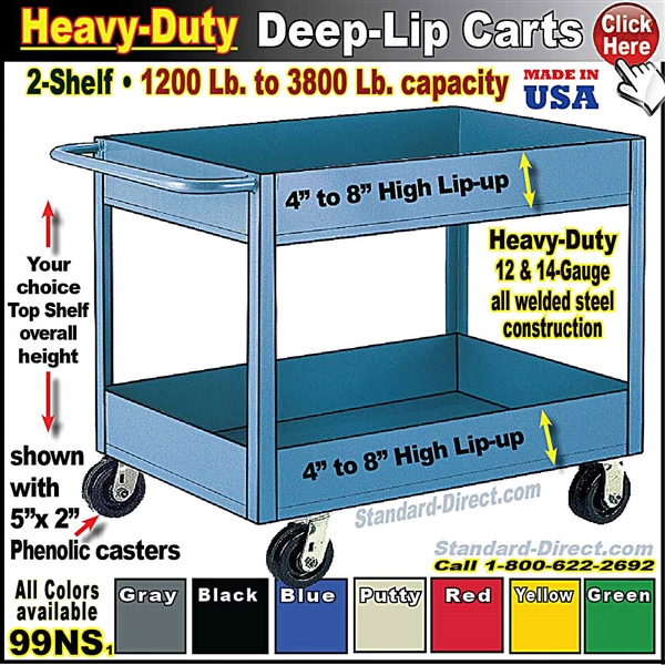99NS * 2-Shelf Deep Tray Service Carts