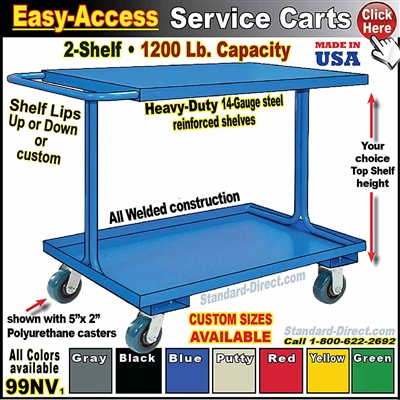 99NV * 2-Shelf Service Carts