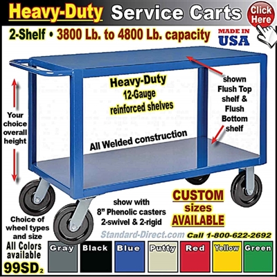 99SD * 2-Shelf Service Carts