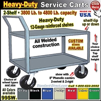 99SW * 2-Shelf Service Carts